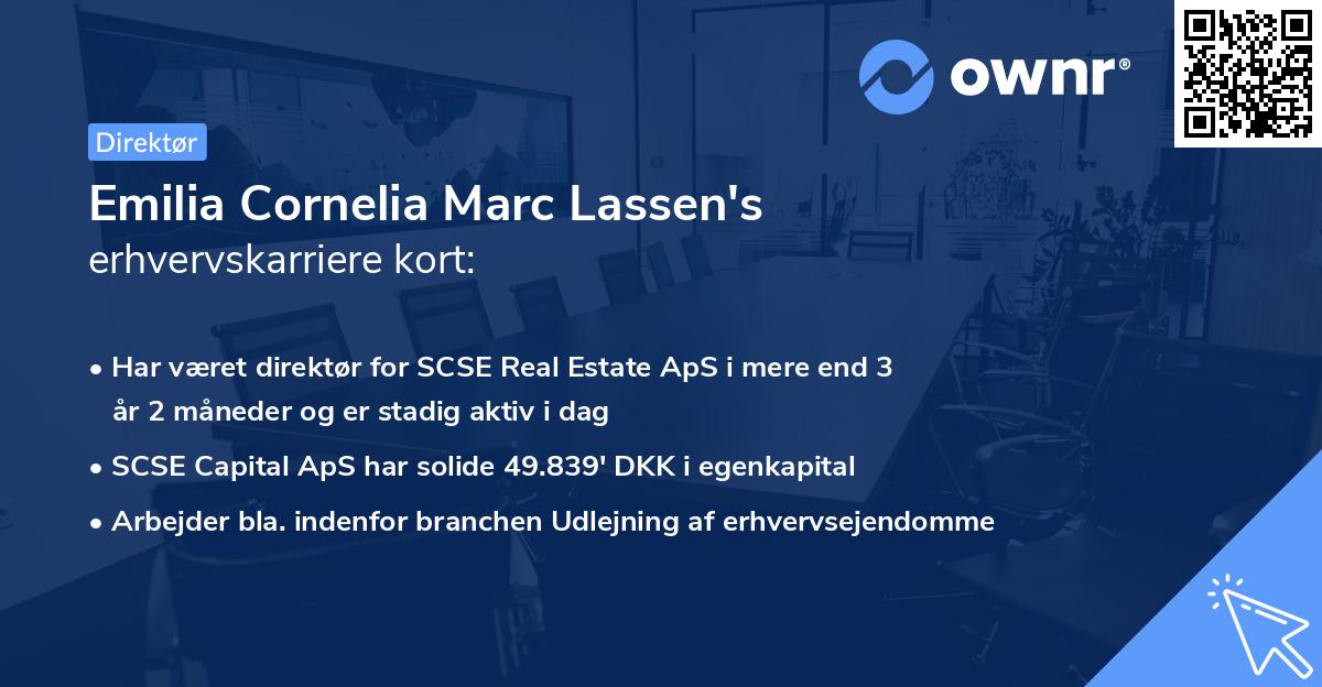 Emilia Cornelia Marc Lassen's erhvervskarriere kort