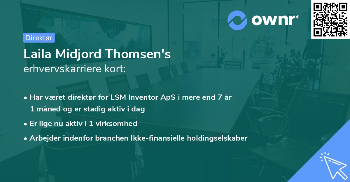 Laila Midjord Thomsen's erhvervskarriere kort