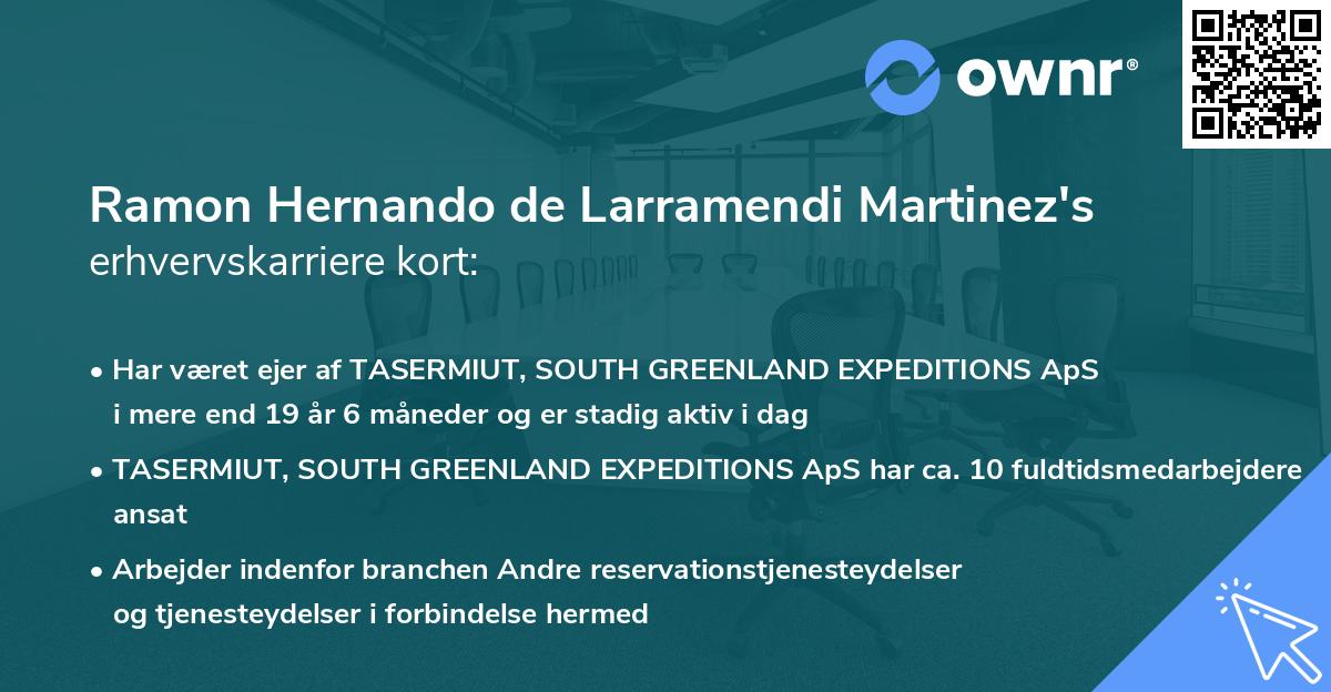 Ramon Hernando de Larramendi Martinez's erhvervskarriere kort