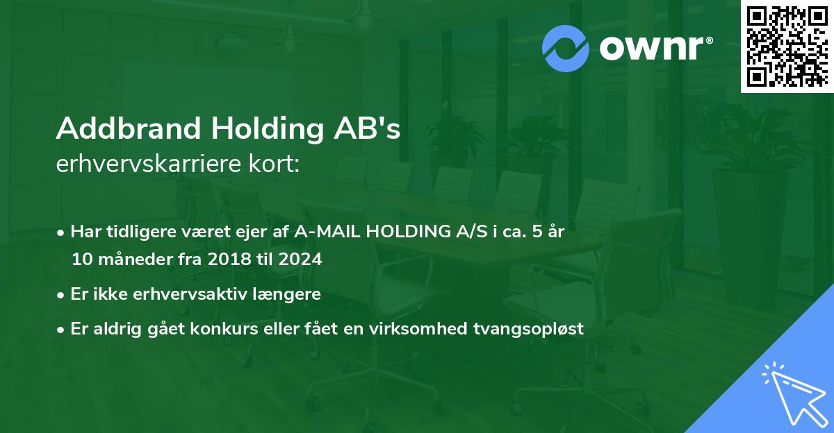 Addbrand Holding AB's erhvervskarriere kort