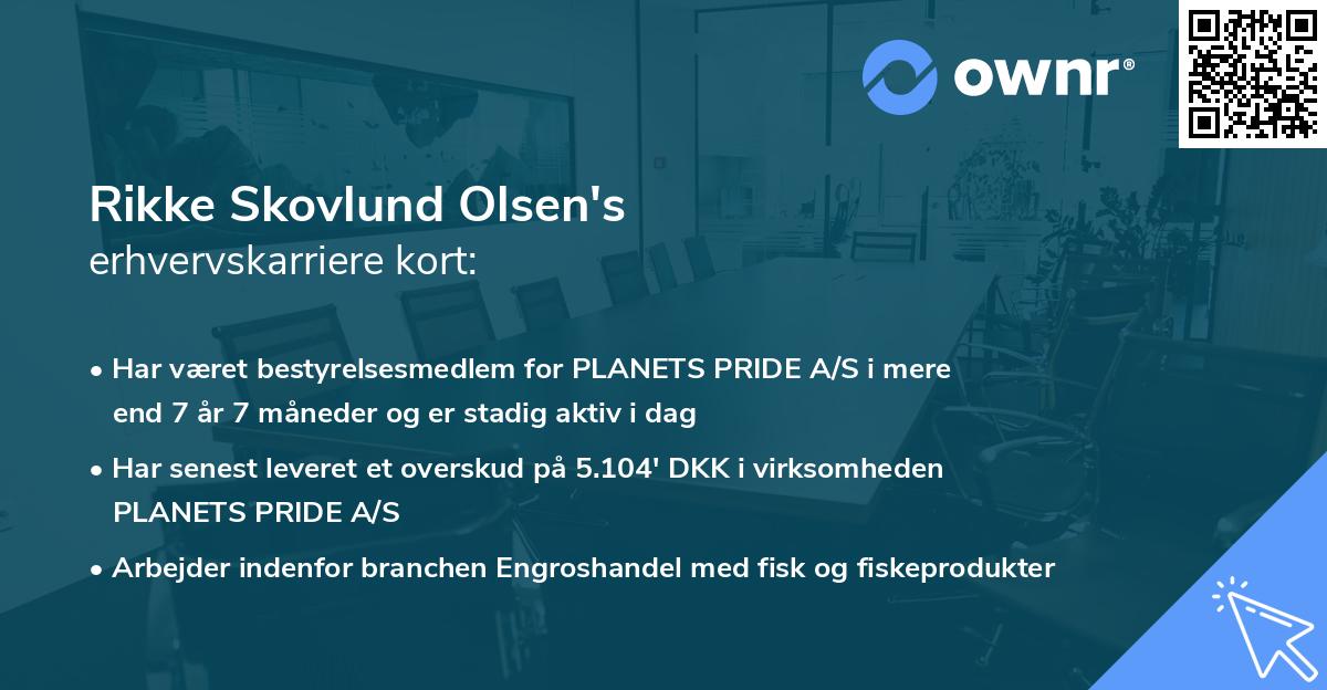 Rikke Skovlund Olsen's erhvervskarriere kort