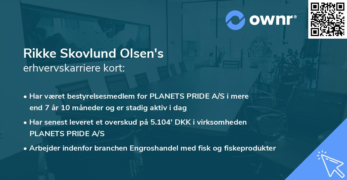 Rikke Skovlund Olsen's erhvervskarriere kort