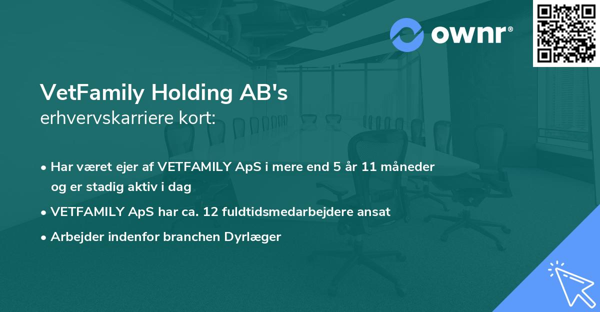 VetFamily Holding AB's erhvervskarriere kort