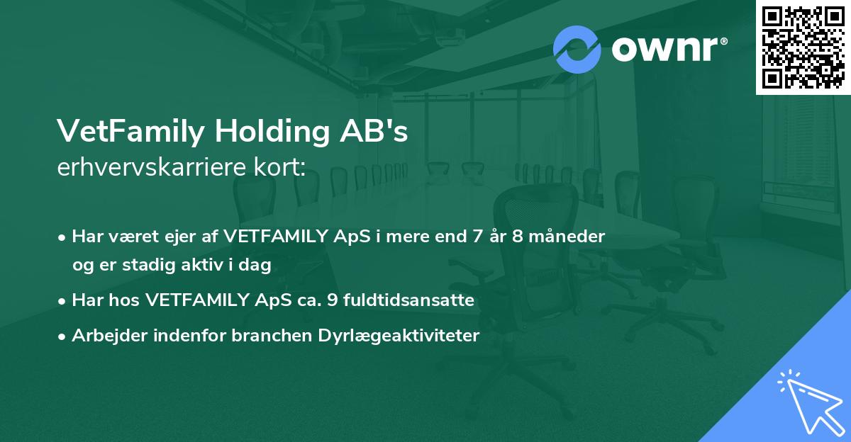 VetFamily Holding AB's erhvervskarriere kort