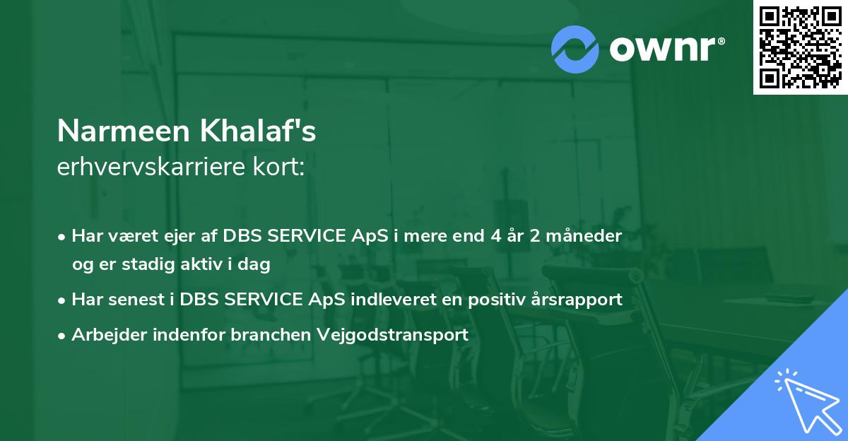 Narmeen Khalaf's erhvervskarriere kort