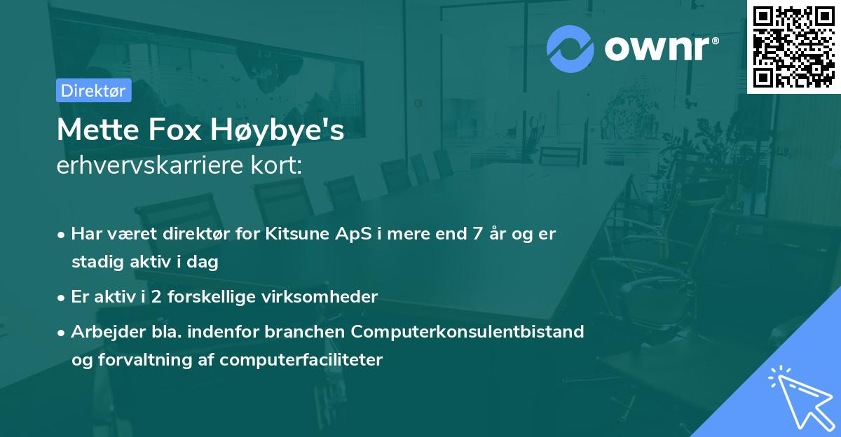 Mette Fox Høybye's erhvervskarriere kort