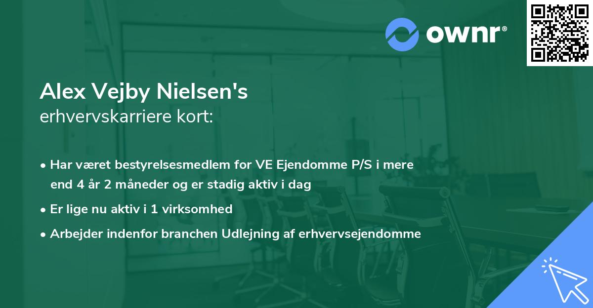 Alex Vejby Nielsen's erhvervskarriere kort