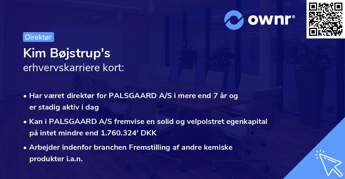Kim Bøjstrup's erhvervskarriere kort
