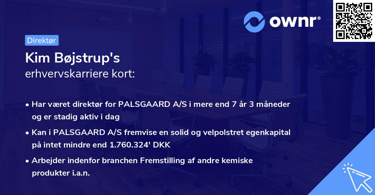 Kim Bøjstrup's erhvervskarriere kort