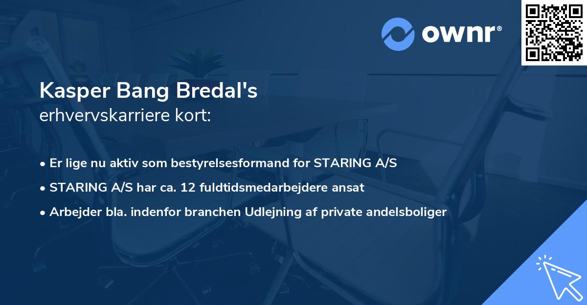 Kasper Bang Bredal's erhvervskarriere kort