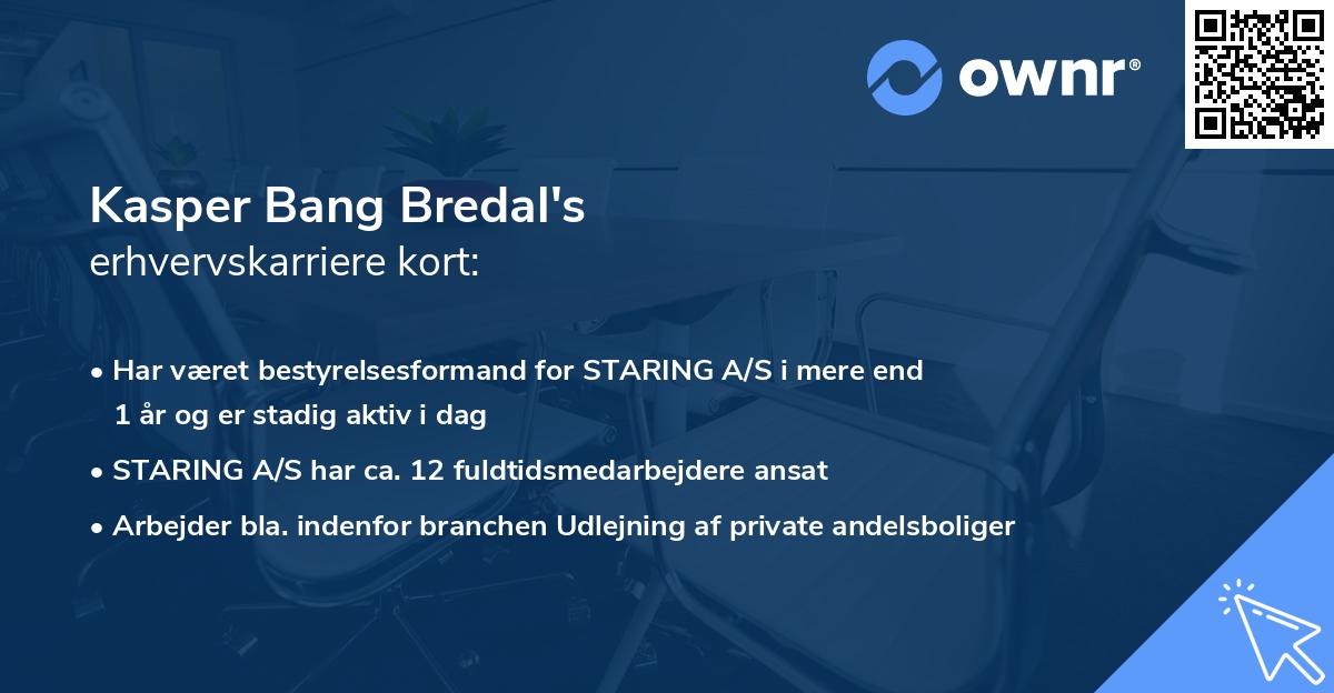 Kasper Bang Bredal's erhvervskarriere kort