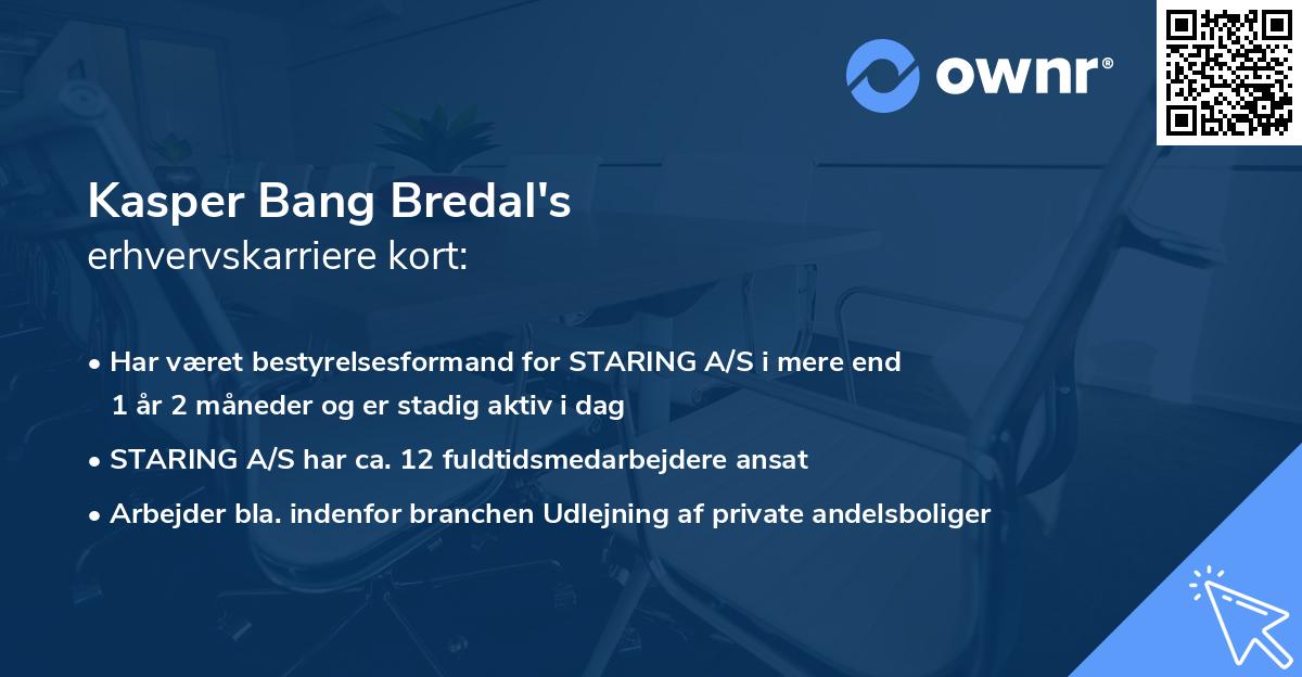Kasper Bang Bredal's erhvervskarriere kort