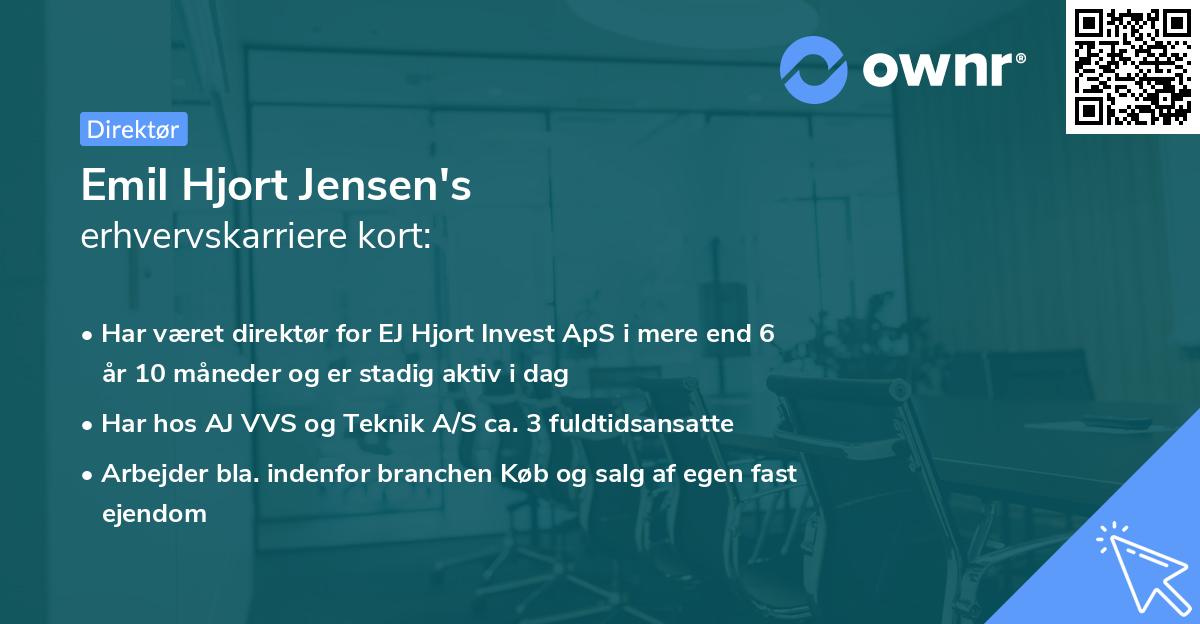 Emil Hjort Jensen's erhvervskarriere kort