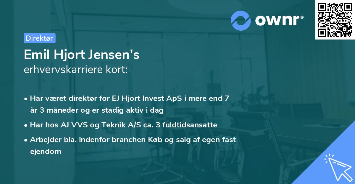 Emil Hjort Jensen's erhvervskarriere kort