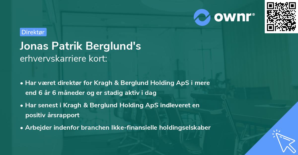 Jonas Patrik Berglund's erhvervskarriere kort