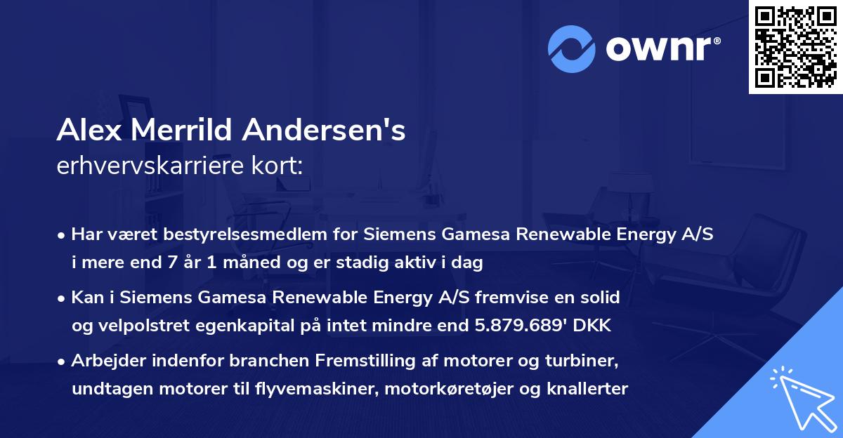Alex Merrild Andersen's erhvervskarriere kort