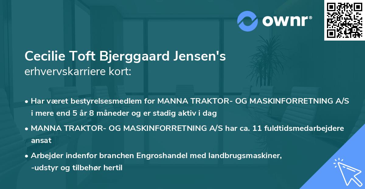 Cecilie Toft Bjerggaard Jensen's erhvervskarriere kort