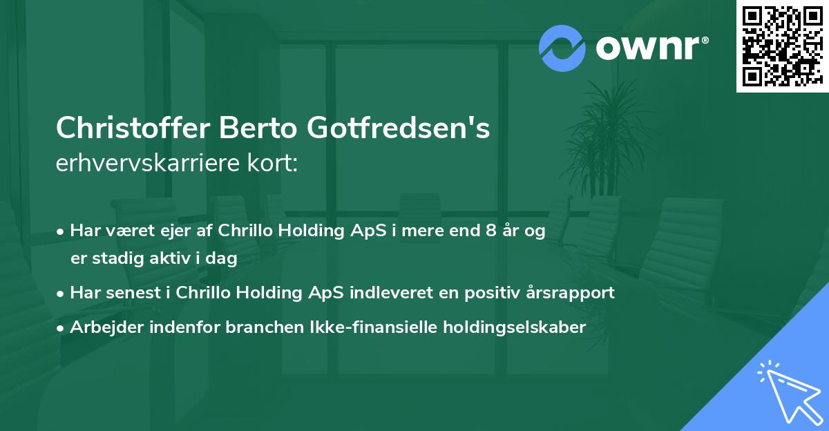 Christoffer Berto Gotfredsen's erhvervskarriere kort