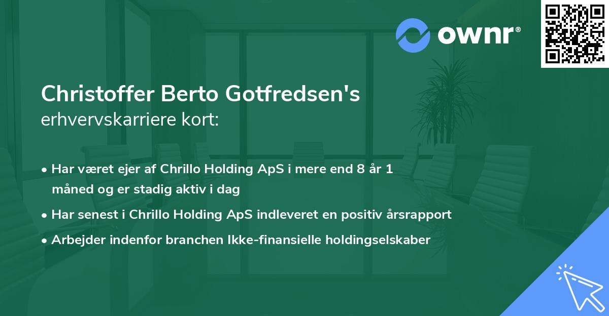 Christoffer Berto Gotfredsen's erhvervskarriere kort