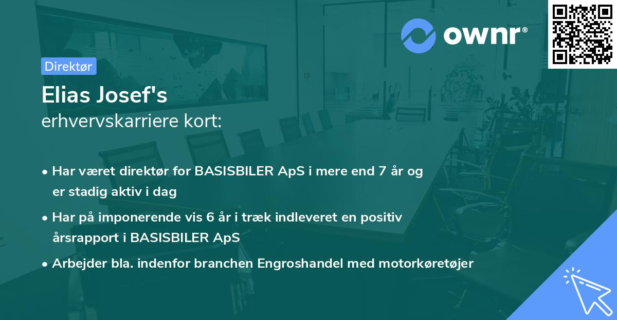 Elias Josef's erhvervskarriere kort