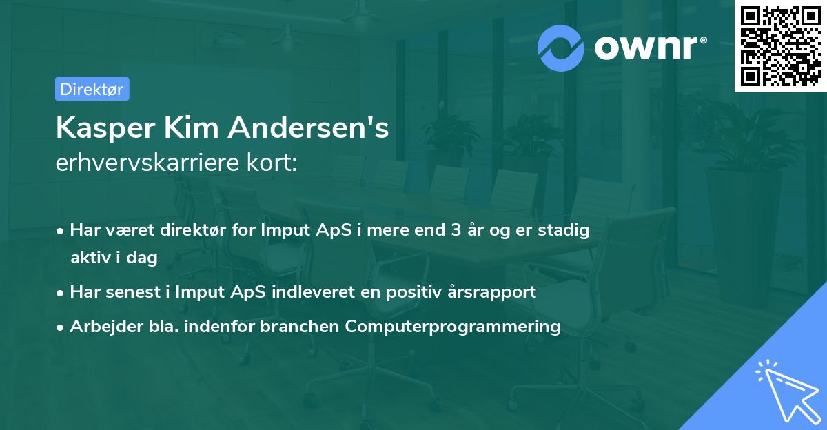 Kasper Kim Andersen's erhvervskarriere kort