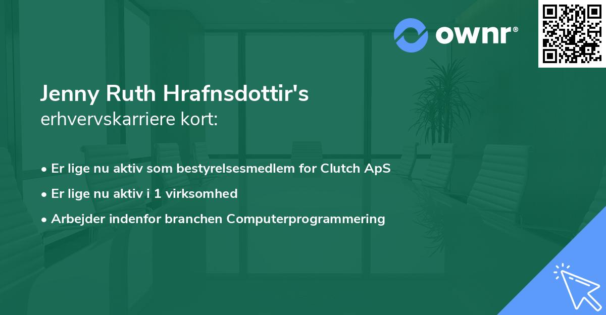 Jenny Ruth Hrafnsdottir's erhvervskarriere kort