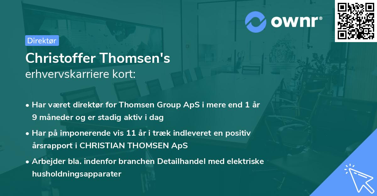 Christoffer Thomsen's erhvervskarriere kort