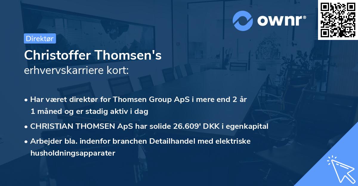 Christoffer Thomsen's erhvervskarriere kort