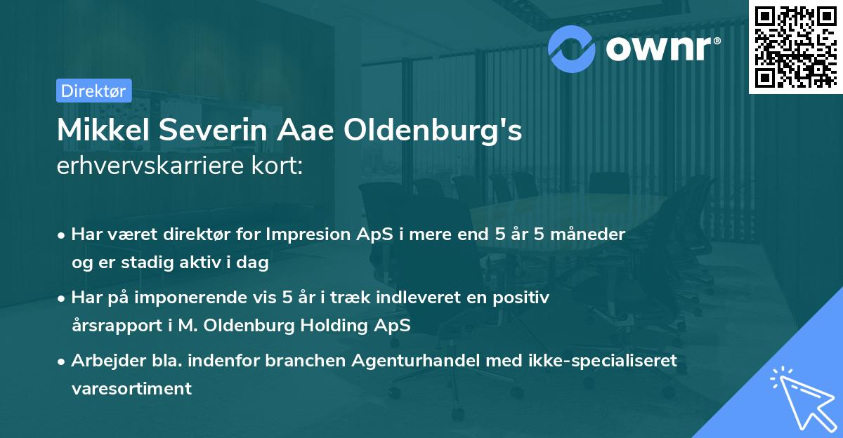 Mikkel Severin Aae Oldenburg's erhvervskarriere kort