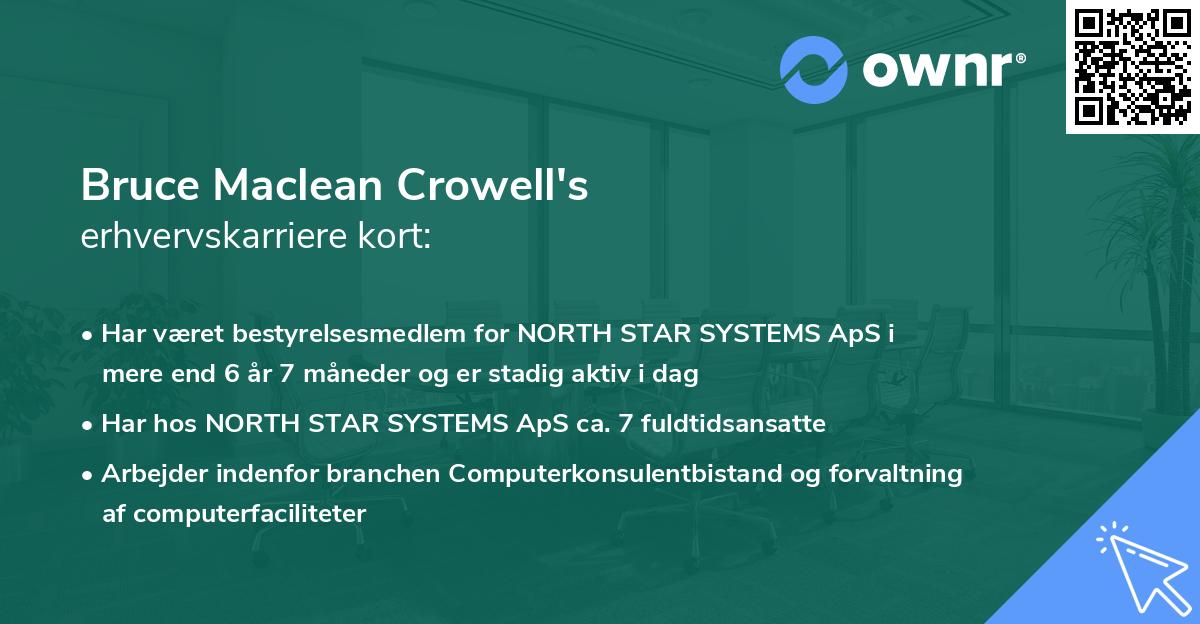 Bruce Maclean Crowell's erhvervskarriere kort
