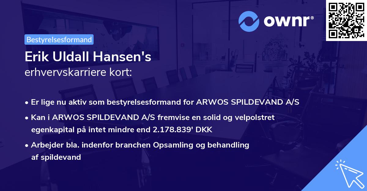 Erik Uldall Hansen's erhvervskarriere kort