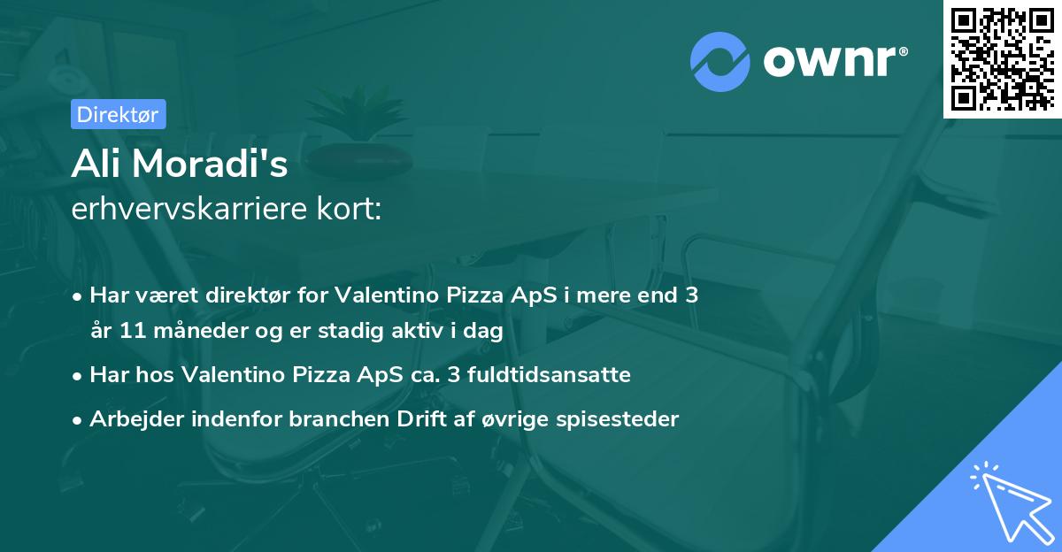 Ali Moradi's erhvervskarriere kort