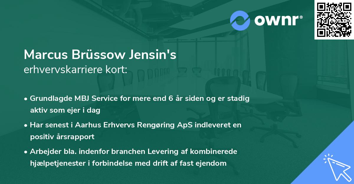 Marcus Brüssow Jensin's erhvervskarriere kort