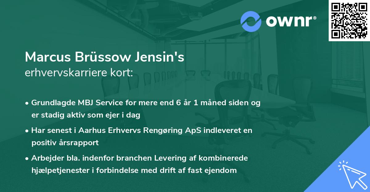 Marcus Brüssow Jensin's erhvervskarriere kort