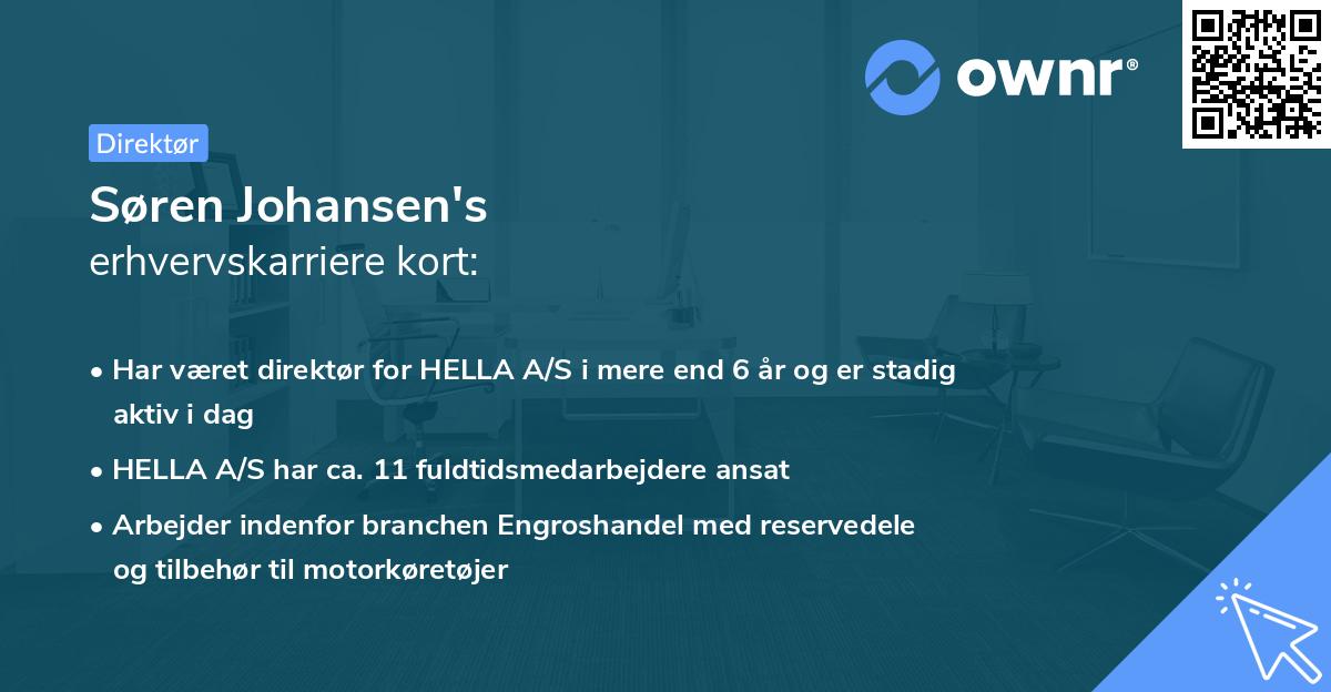 Søren Johansen's erhvervskarriere kort