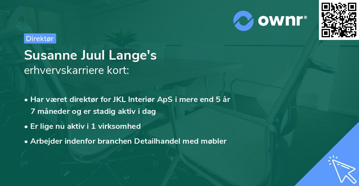 Susanne Juul Lange's erhvervskarriere kort