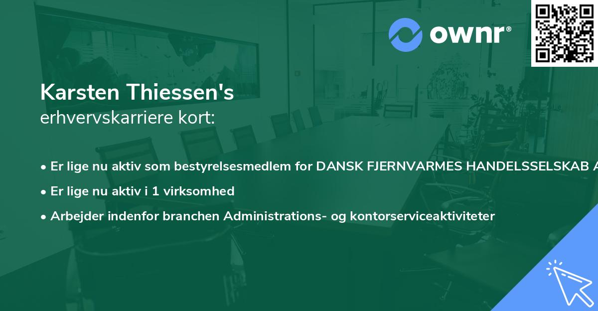 Karsten Thiessen's erhvervskarriere kort