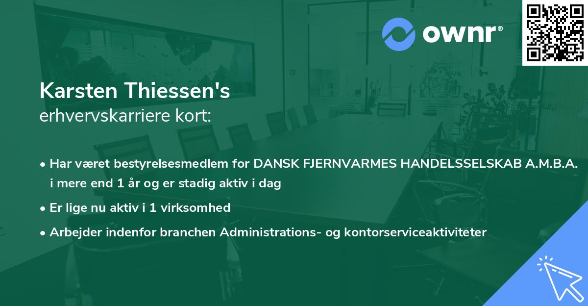 Karsten Thiessen's erhvervskarriere kort