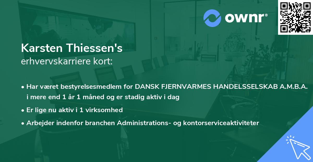 Karsten Thiessen's erhvervskarriere kort