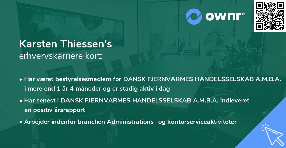 Karsten Thiessen's erhvervskarriere kort