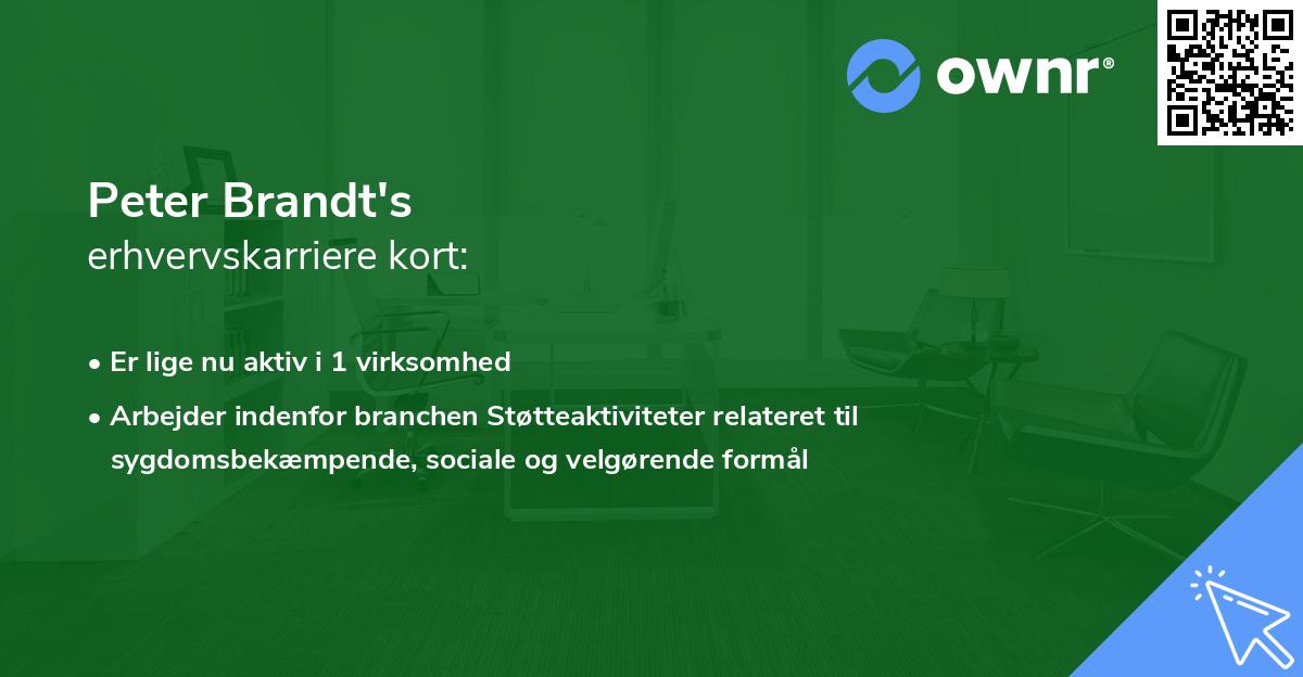 Peter Brandt's erhvervskarriere kort