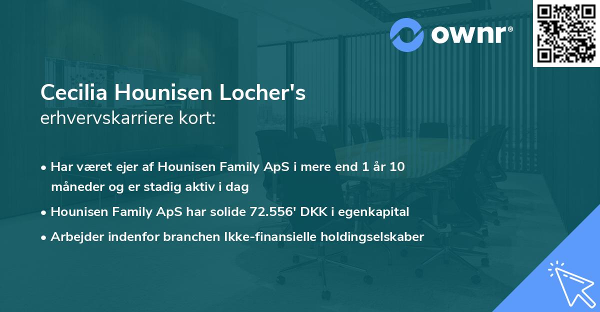 Cecilia Hounisen Locher's erhvervskarriere kort