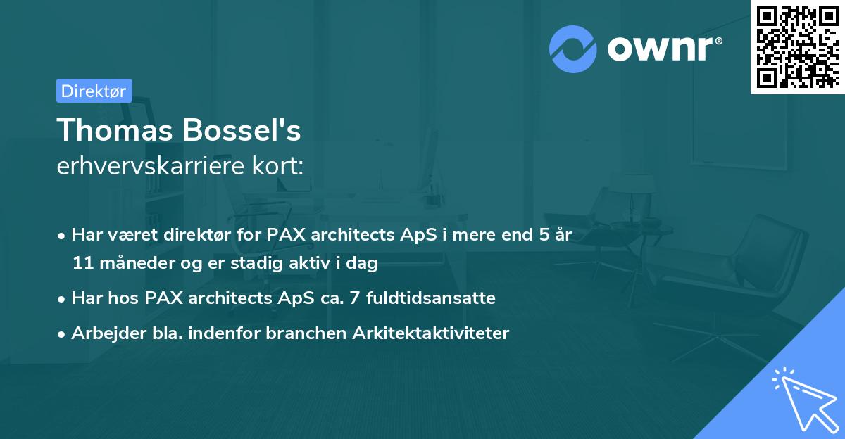 Thomas Bossel's erhvervskarriere kort