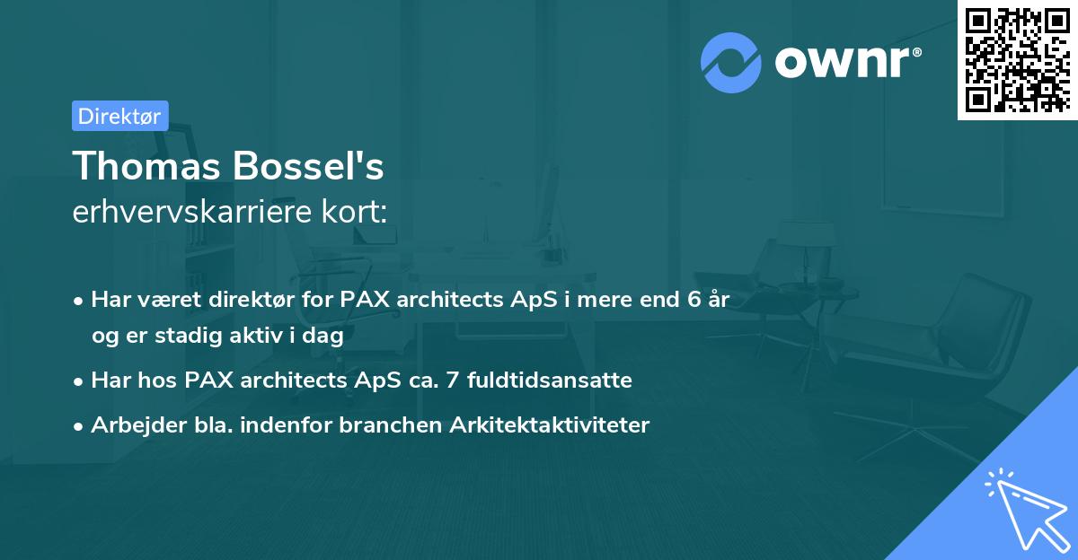 Thomas Bossel's erhvervskarriere kort