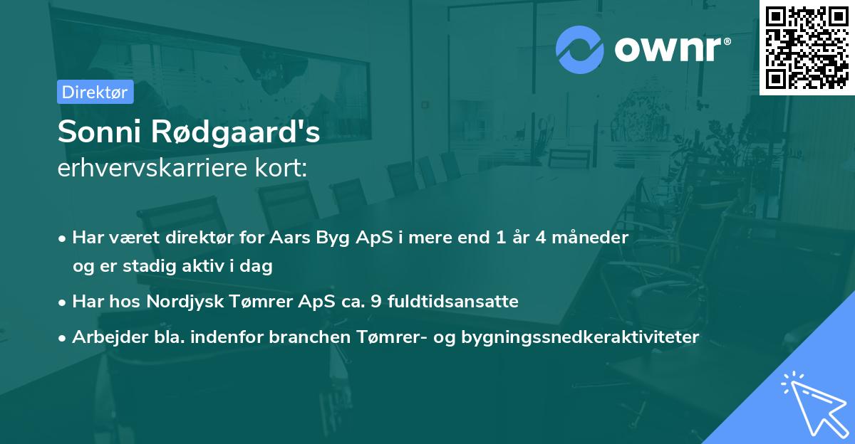 Sonni Rødgaard's erhvervskarriere kort