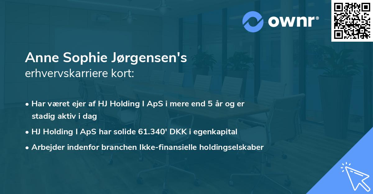 Anne Sophie Jørgensen's erhvervskarriere kort