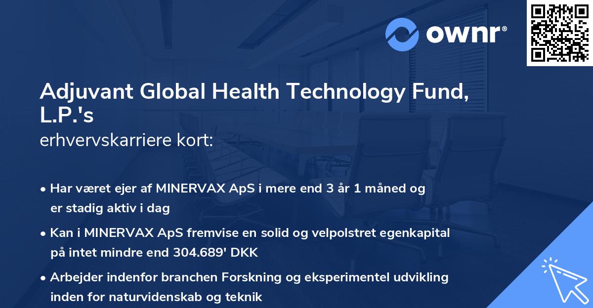 Adjuvant Global Health Technology Fund, L.P.'s erhvervskarriere kort