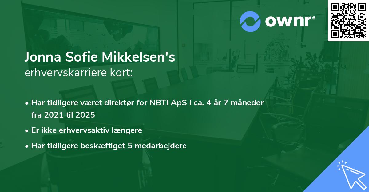 Jonna Sofie Mikkelsen's erhvervskarriere kort