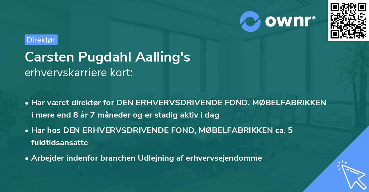 Carsten Pugdahl Aalling's erhvervskarriere kort