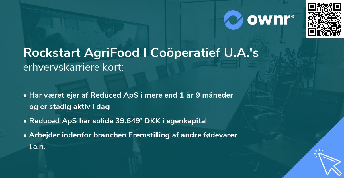 Rockstart AgriFood I Coöperatief U.A.'s erhvervskarriere kort